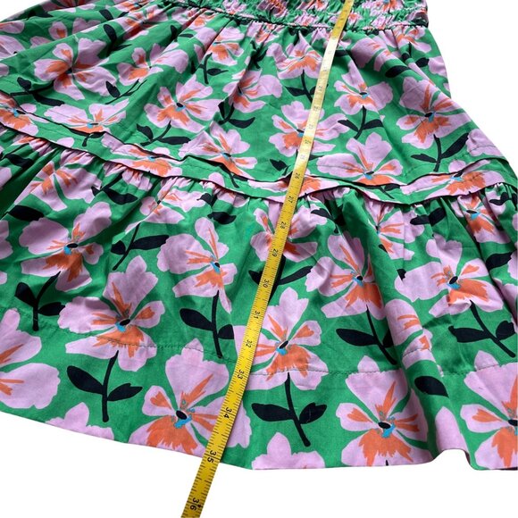 Anthropologie Maeve Somerset Mini Dress - Green & Pink Floral Size M - Picture 8 of 12